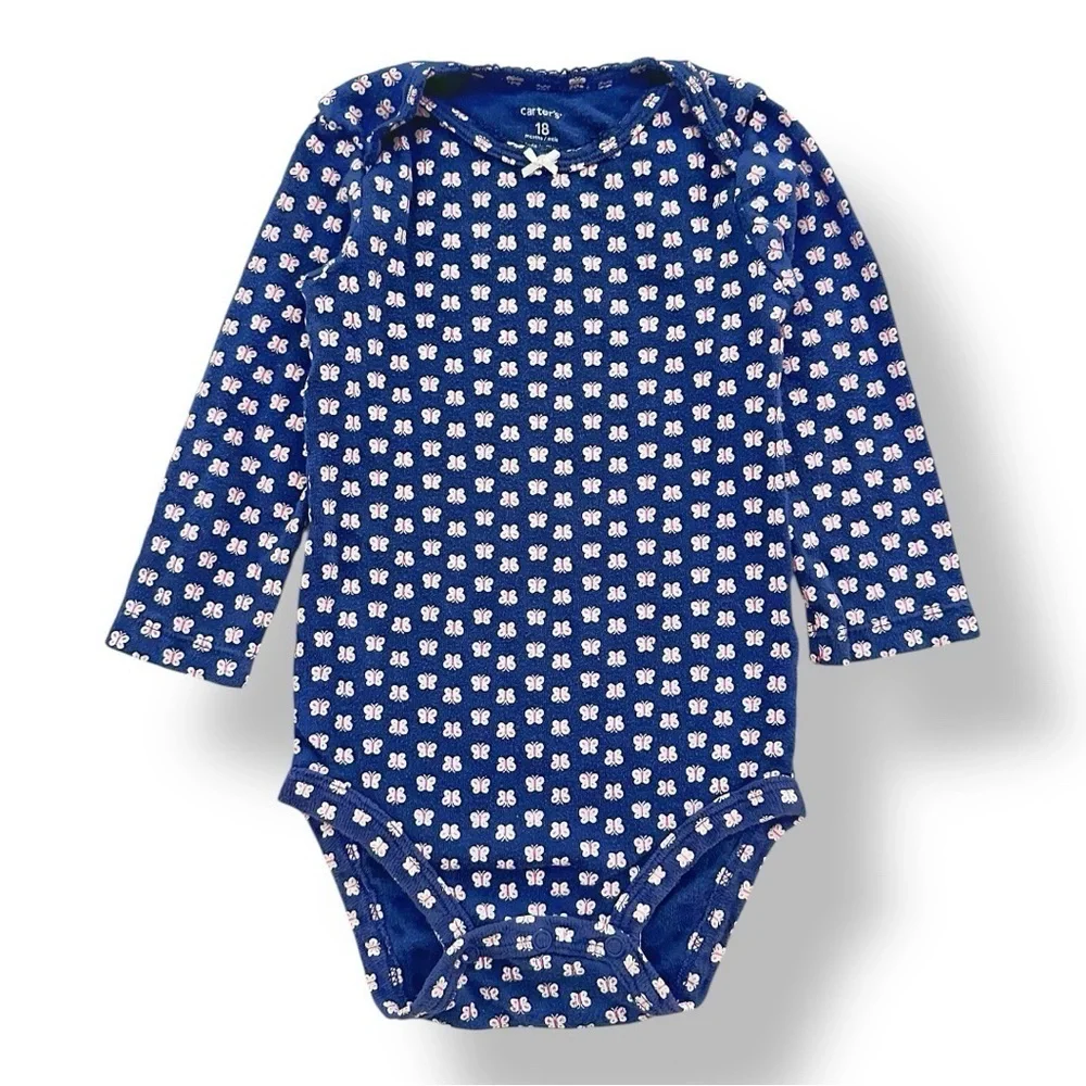 Carter’s | Bundle of Patterned Long Sleeve Bodysuits (18 mos)